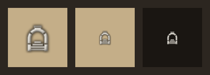 The dungeon pin, full size and at map size
